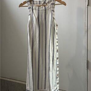 Anthropologie Blue and White Striped Sleeveless Dress